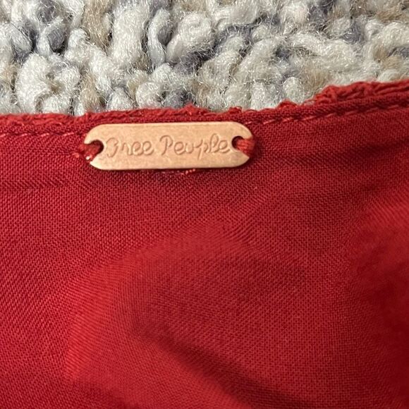 Free People 3/4 Sleeve Floral Cut Out Mini Dress Red Size Small - Picture 4 of 4